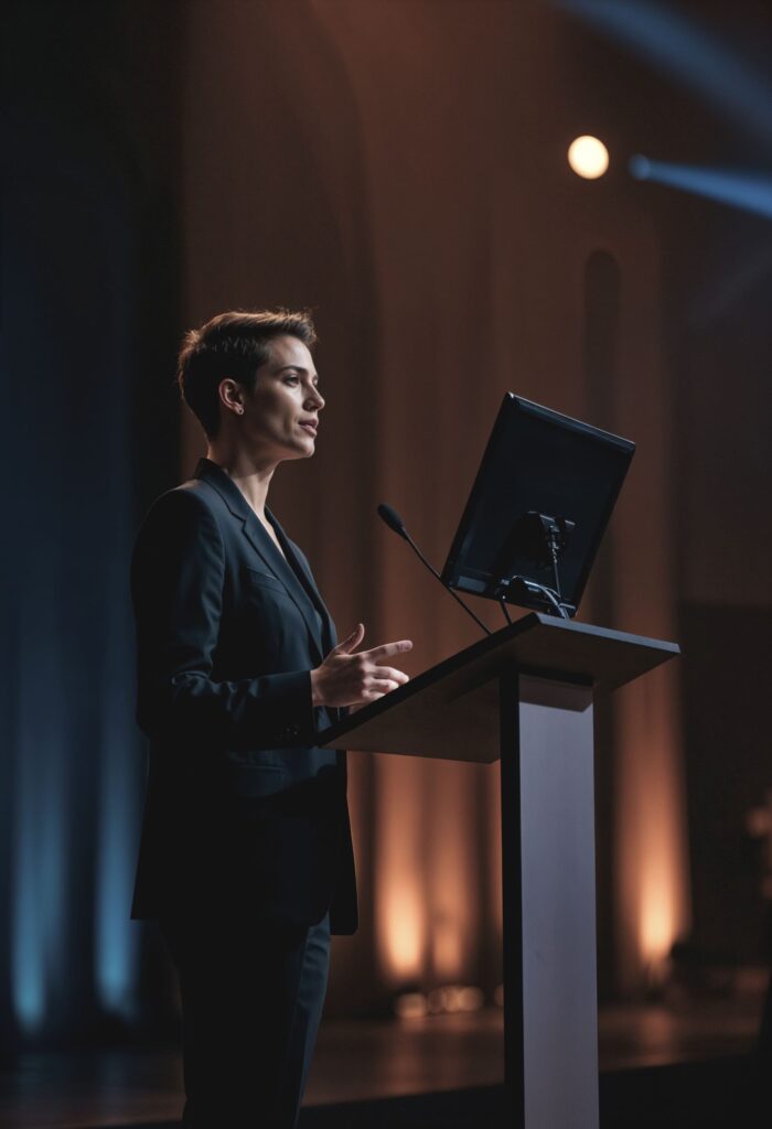 confident woman holding presentation (1)